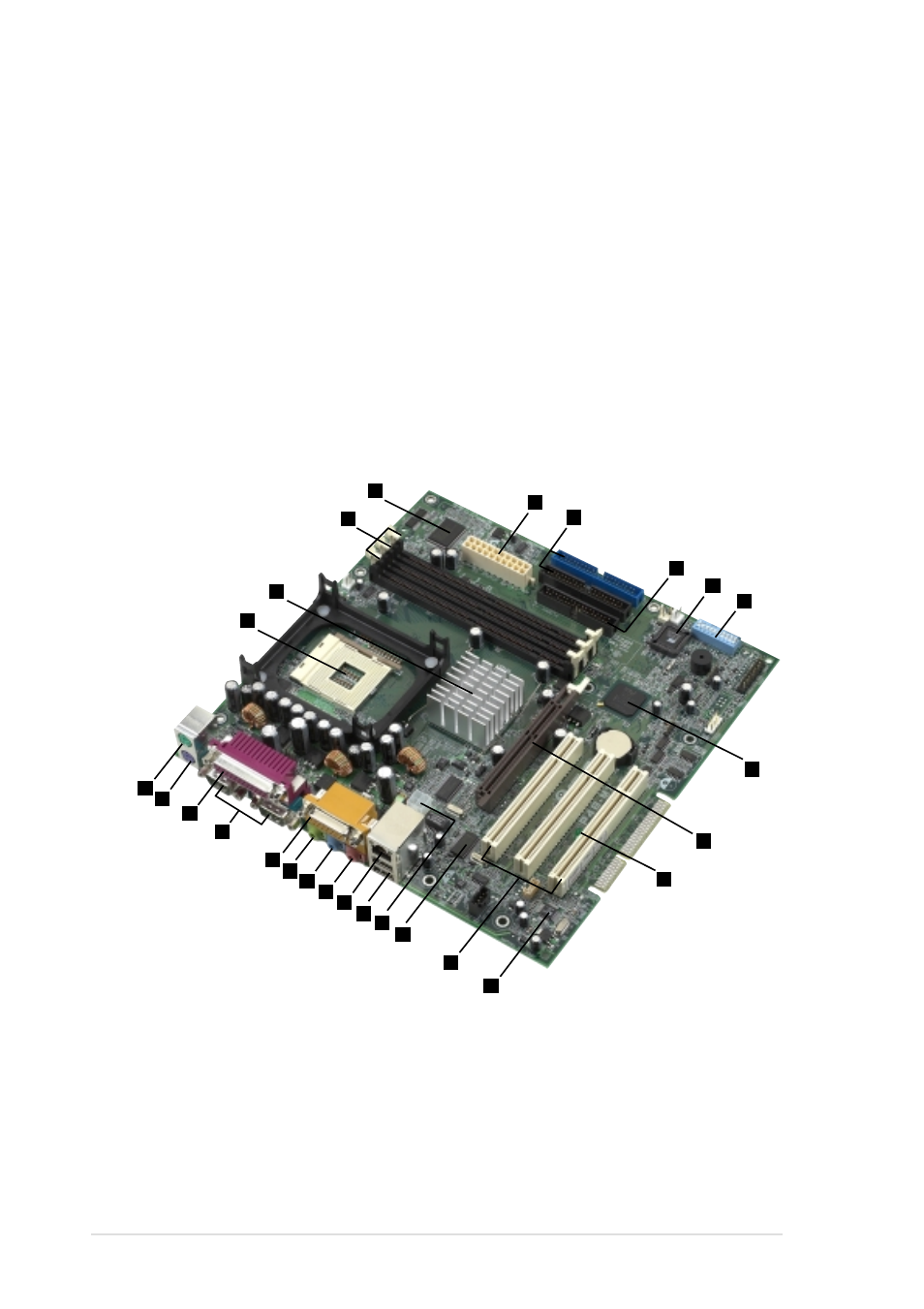 3 over view, 1 identifying the motherboard components, 2 chapter 1: product introduction | Asus P4B-MX User Manual | Page 14 / 112