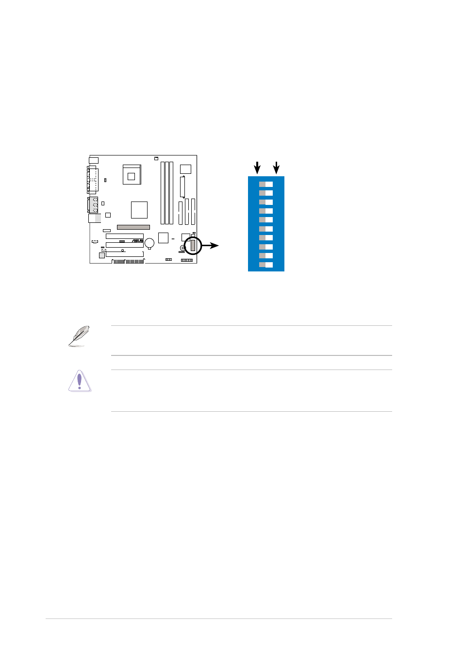 7 switches and jumpers, 1 switch settings | Asus P4B-MX User Manual | Page 36 / 112