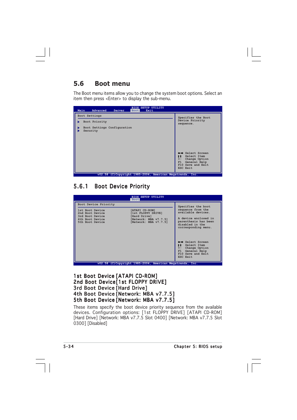 6 boot menu | Asus 1U Rackmount Barebone Server RS120-E3 (PA4) User Manual | Page 100 / 172