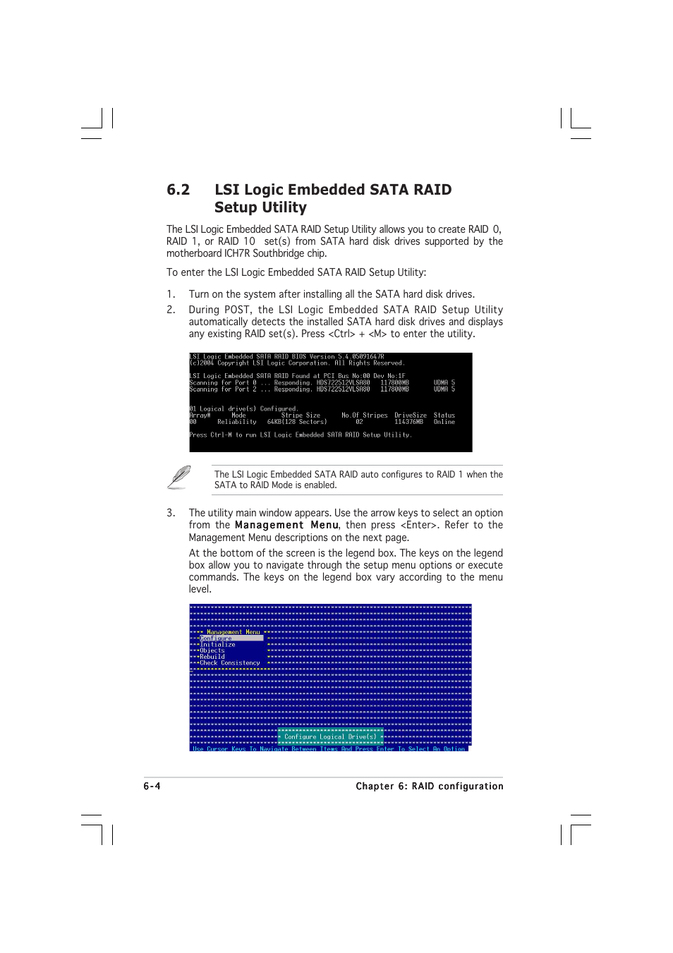 2 lsi logic embedded sata raid setup utility | Asus 1U Rackmount Barebone Server RS120-E3 (PA4) User Manual | Page 110 / 172