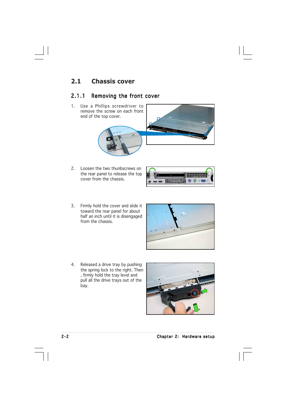 1 chassis cover | Asus 1U Rackmount Barebone Server RS120-E3 (PA4) User Manual | Page 18 / 172