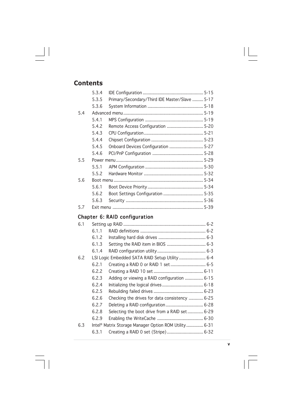 Asus 1U Rackmount Barebone Server RS120-E3 (PA4) User Manual | Page 5 / 172