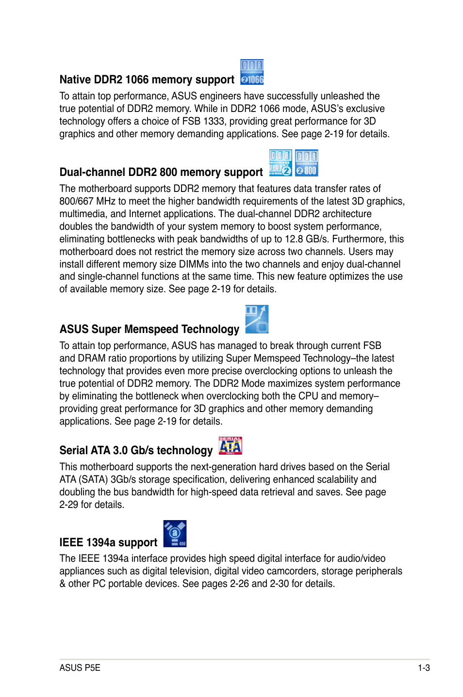 Asus P5E User Manual | Page 19 / 176