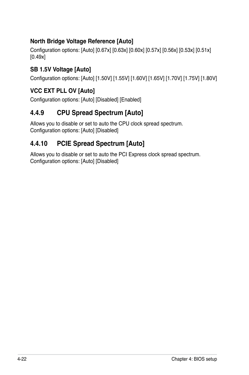 9 cpu spread spectrum [auto, 10 pcie spread spectrum [auto | Asus P5E User Manual | Page 88 / 176