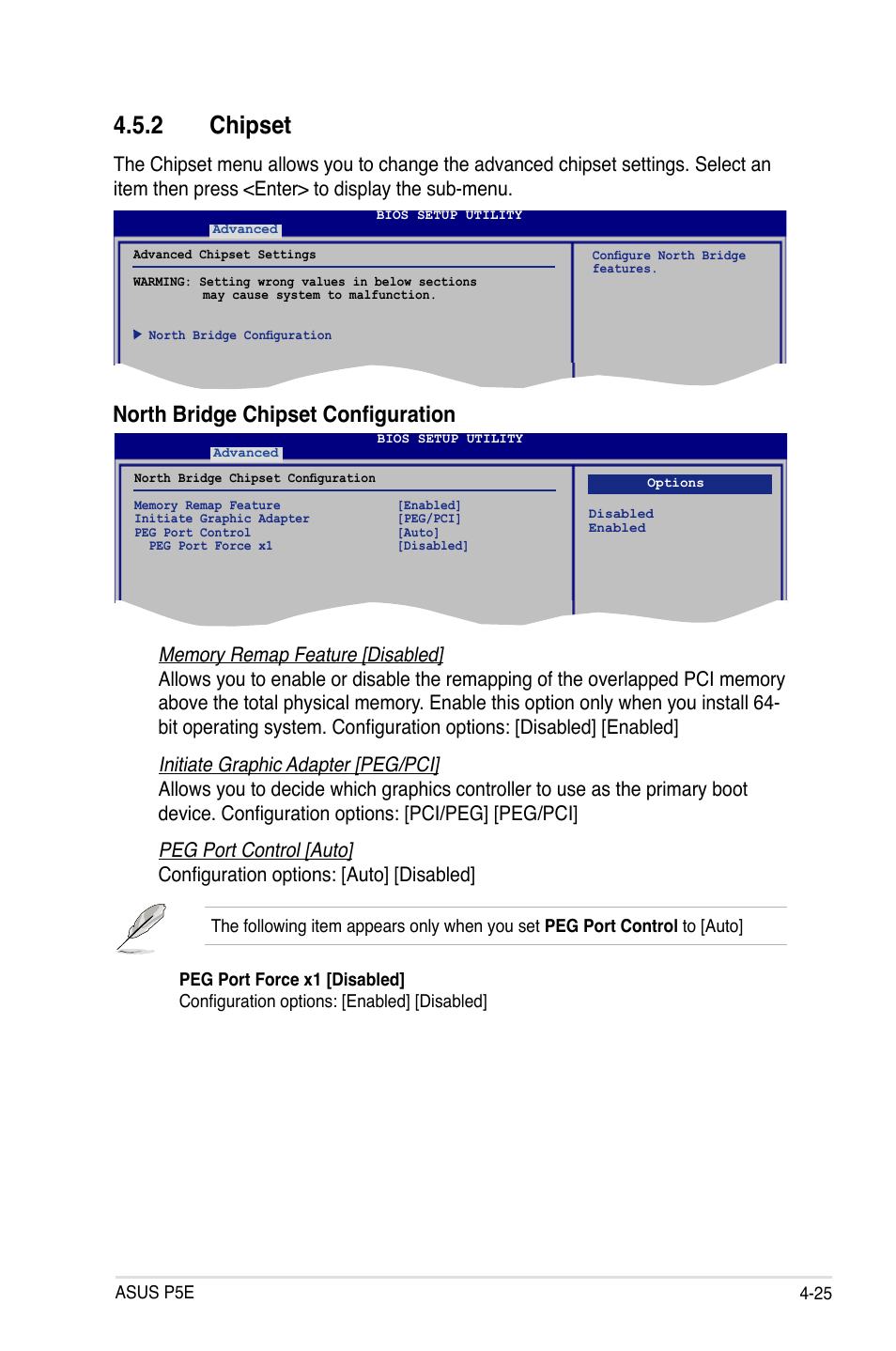 2 chipset, North bridge chipset configuration | Asus P5E User Manual | Page 91 / 176