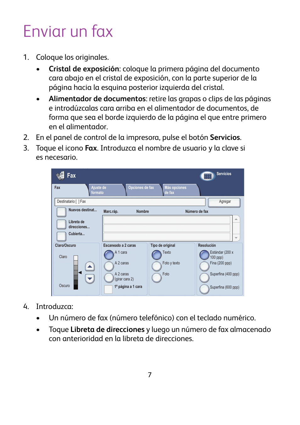 Enviar un fax | Xerox WorkCentre 7425-7428-7435 avec built-in controller-12224 User Manual | Page 50 / 88