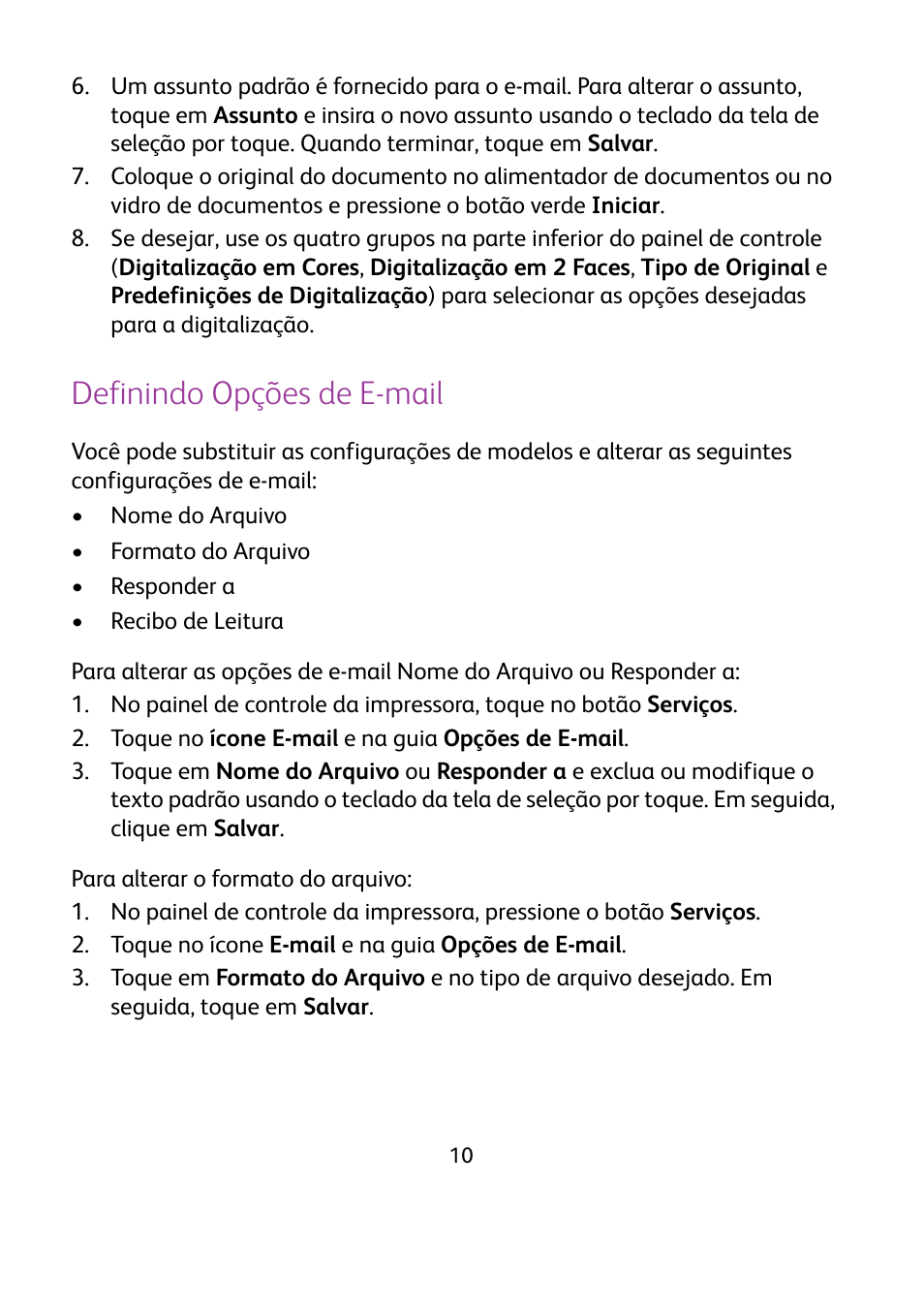 Definindo opções de e-mail | Xerox WorkCentre 7425-7428-7435 avec built-in controller-12224 User Manual | Page 75 / 88