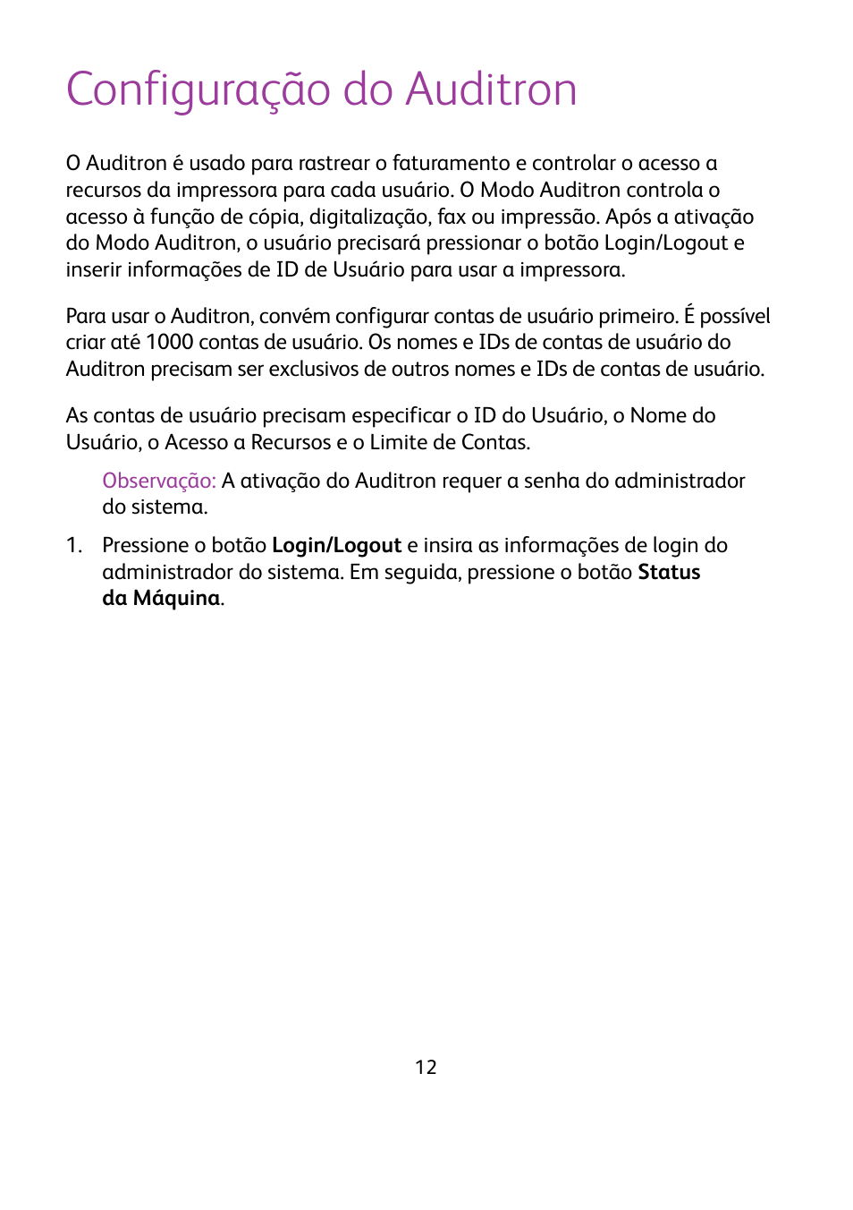 Configuração do auditron | Xerox WorkCentre 7425-7428-7435 avec built-in controller-12224 User Manual | Page 77 / 88