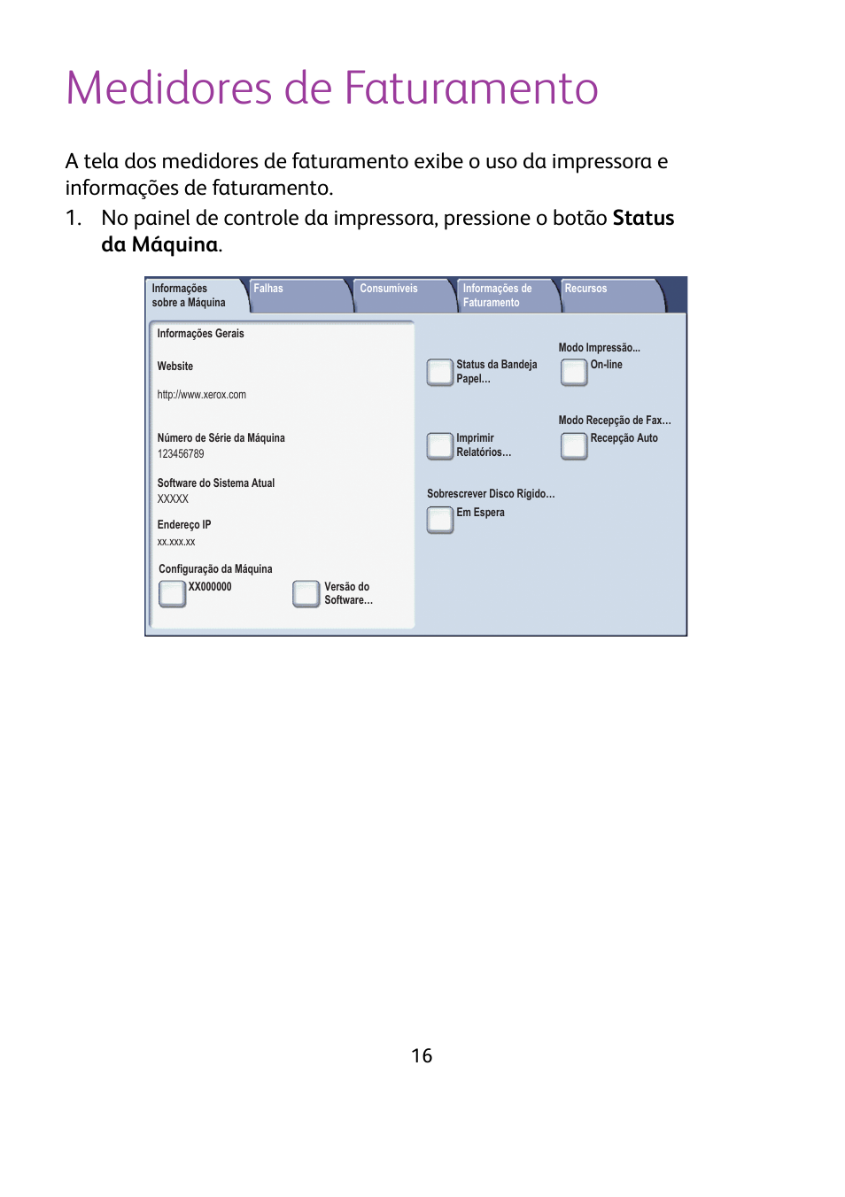 Medidores de faturamento | Xerox WorkCentre 7425-7428-7435 avec built-in controller-12224 User Manual | Page 81 / 88