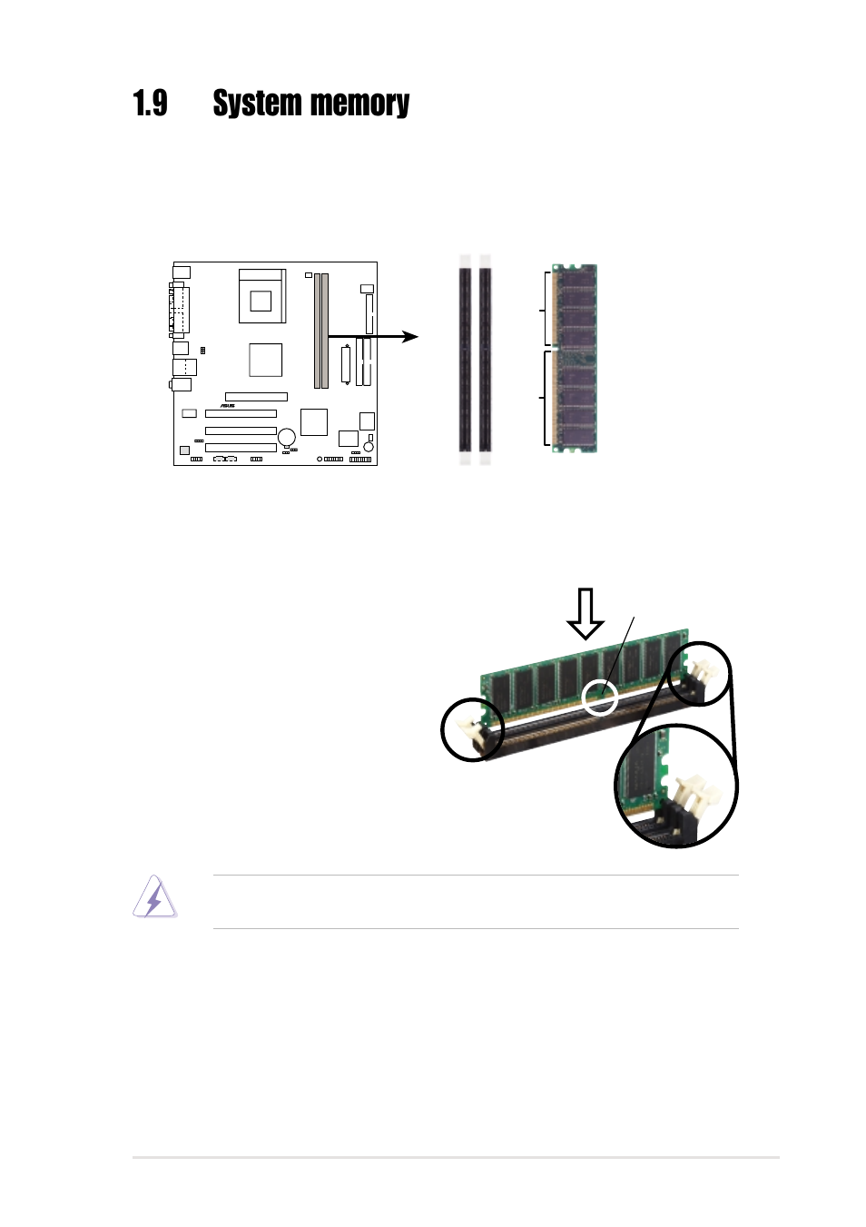 Installing a dimm | Asus A7V8X-MXSE User Manual | Page 19 / 64