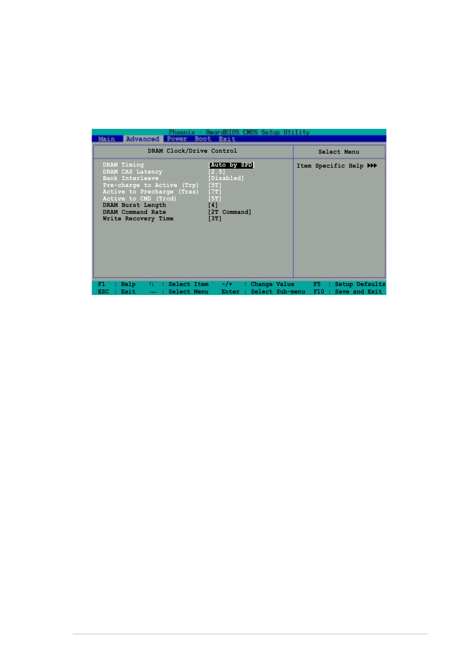 Dram clock/drive control, Dram timing [auto by spd, Dram cas latency [2.5 | Bank interleave [disabled, Precharge to active (trp) [5t, Active to precharge (tras) [7t, Active to cmd (trcd) [5t, Agp 3.0 calibration cycle [enabled, Configuration options: [disabled] [2 bank] [4 bank, Configuration options: [2t] [3t] [4t] [5t | Asus A7V8X-MXSE User Manual | Page 45 / 64