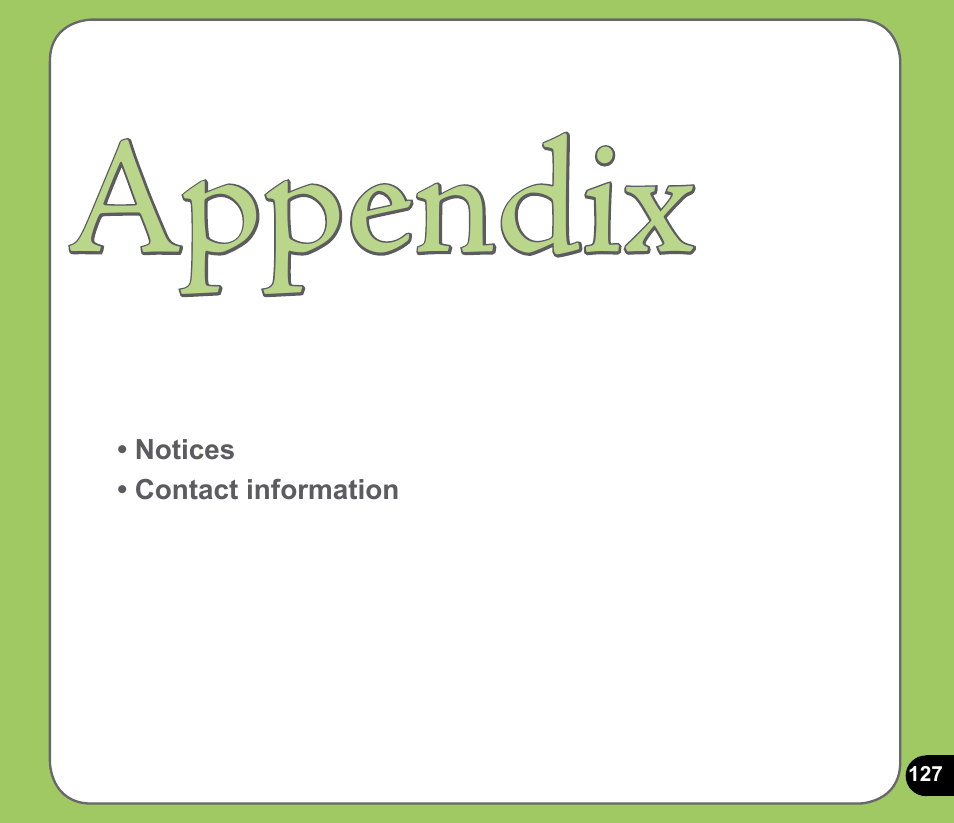 Appendix | Asus P535 User Manual | Page 127 / 132