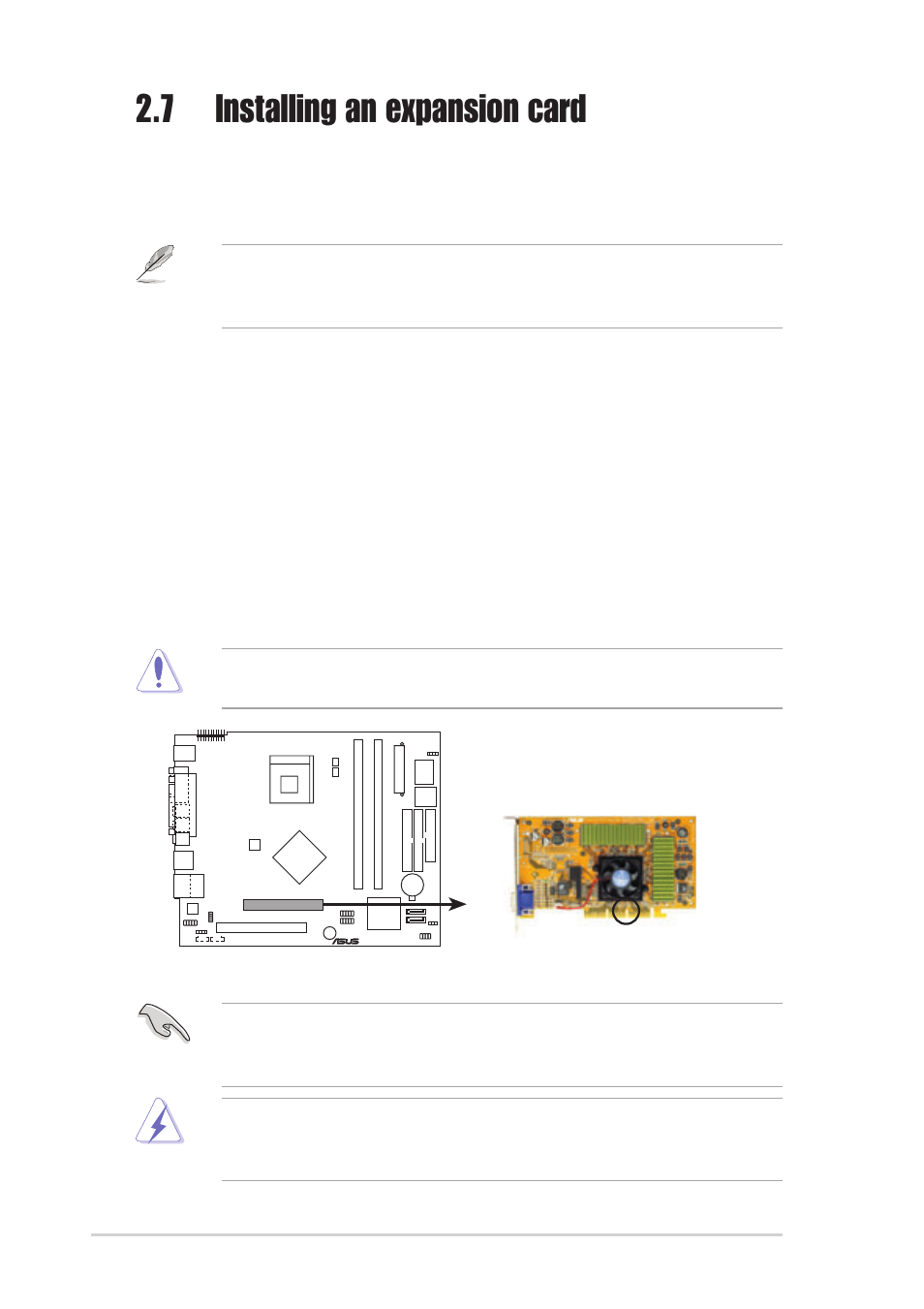 7 installing an expansion card, 1 expansion slots, Pci slot | Agp slot | Asus Terminator 2 Barebone System T2-P User Manual | Page 32 / 130