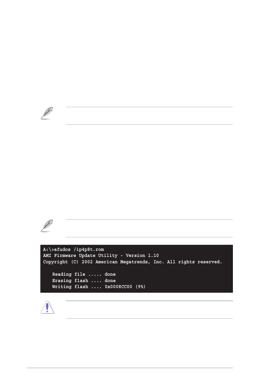 3 using afudos to update the bios | Asus Terminator 2 Barebone System T2-P User Manual | Page 90 / 130