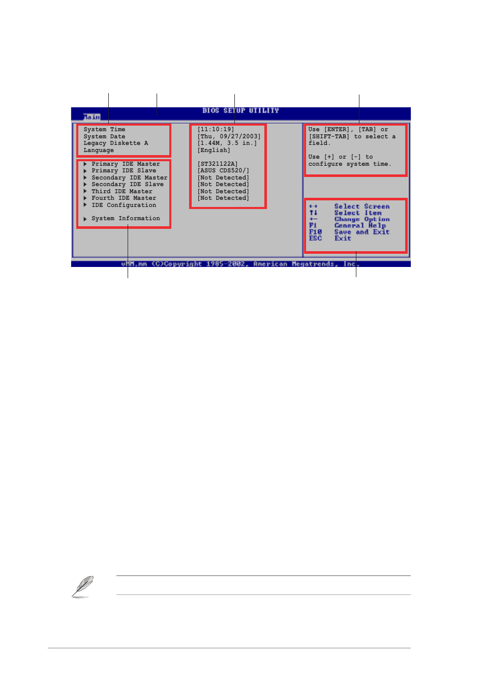 2 menu bar, 1 bios menu screen 5.2.3 navigation keys, 98 chapter 5: bios setup | Asus Terminator 2 Barebone System T2-P User Manual | Page 98 / 130