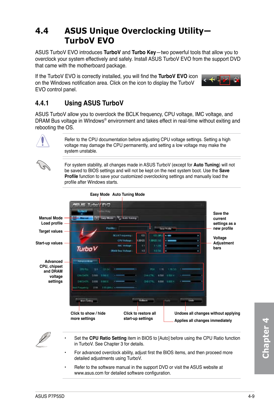 1 using asus turbov | Asus Motherboard P7P55D User Manual | Page 107 / 122