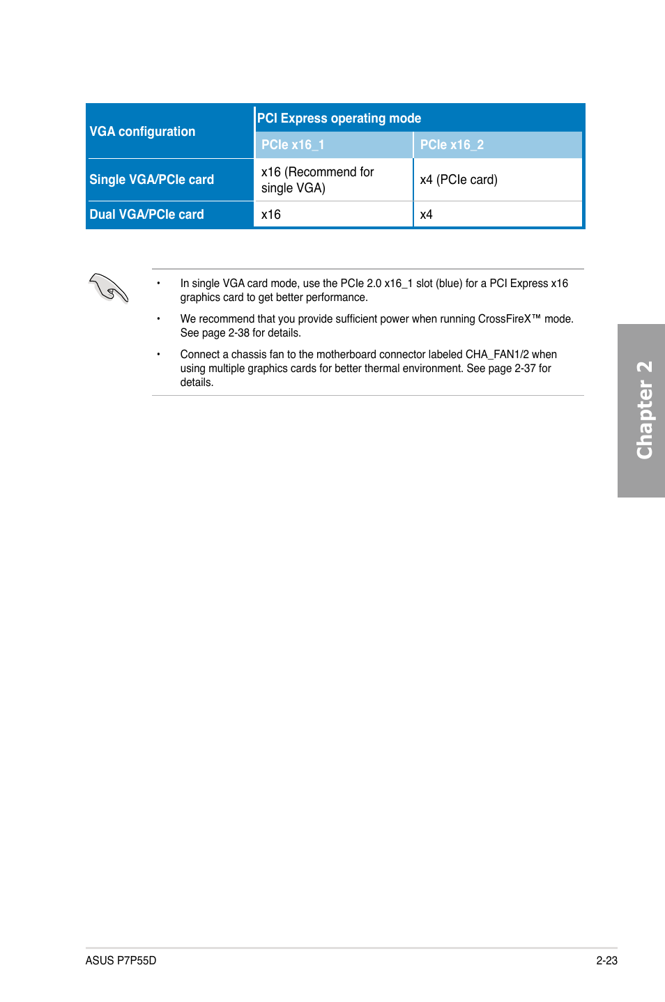 Chapter 2 | Asus Motherboard P7P55D User Manual | Page 43 / 122