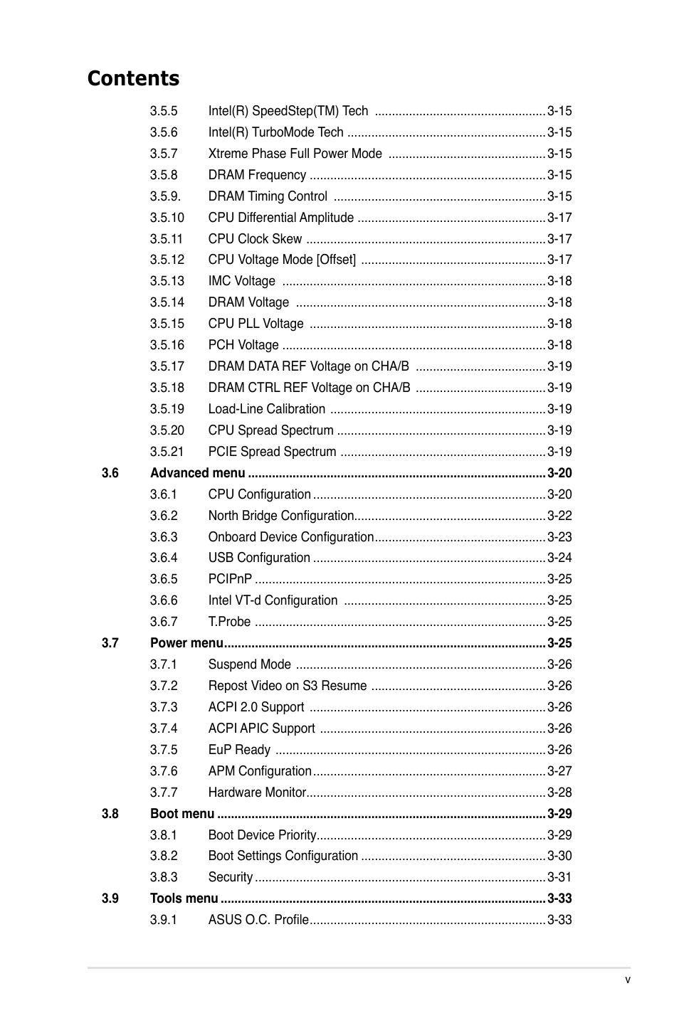 Asus Motherboard P7P55D User Manual | Page 5 / 122