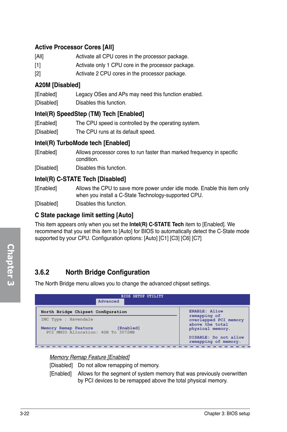 Chapter 3, 2 north bridge configuration | Asus Motherboard P7P55D User Manual | Page 84 / 122