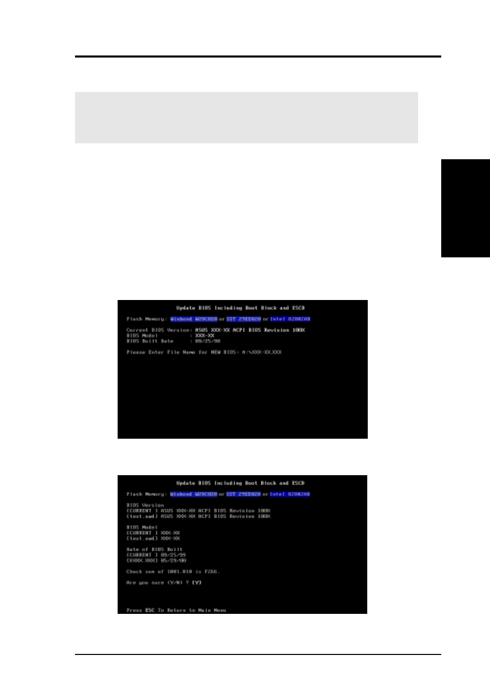 Hardware setup, Updating bios procedures | Asus CUV4X-CME User Manual | Page 15 / 16