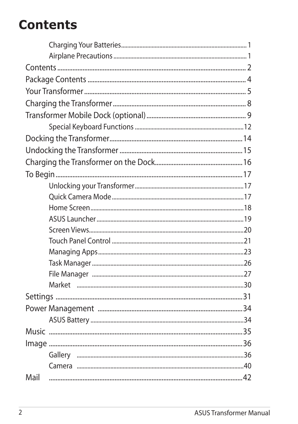 Asus TF201 User Manual | Page 2 / 80