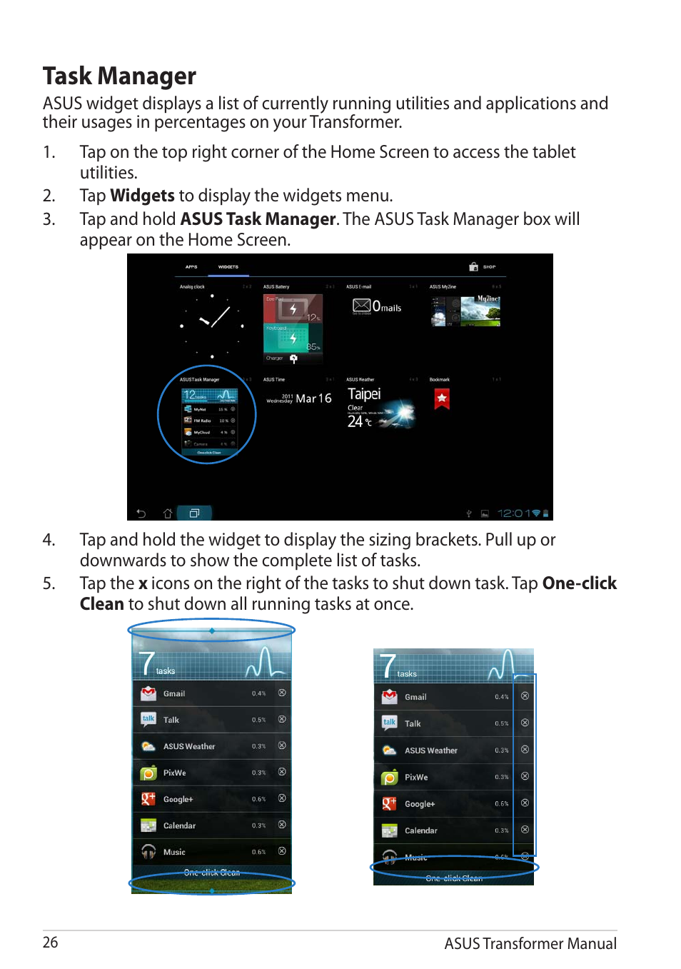 Task manager | Asus TF201 User Manual | Page 26 / 80