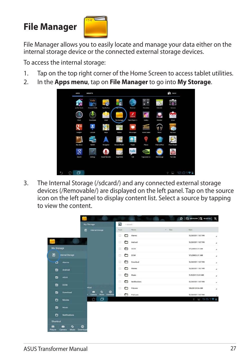 File manager | Asus TF201 User Manual | Page 27 / 80