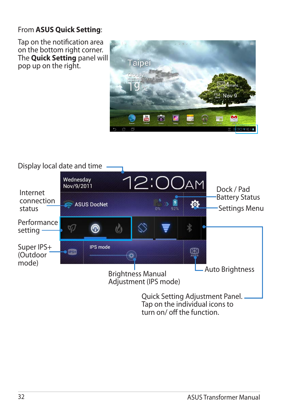 Asus TF201 User Manual | Page 32 / 80