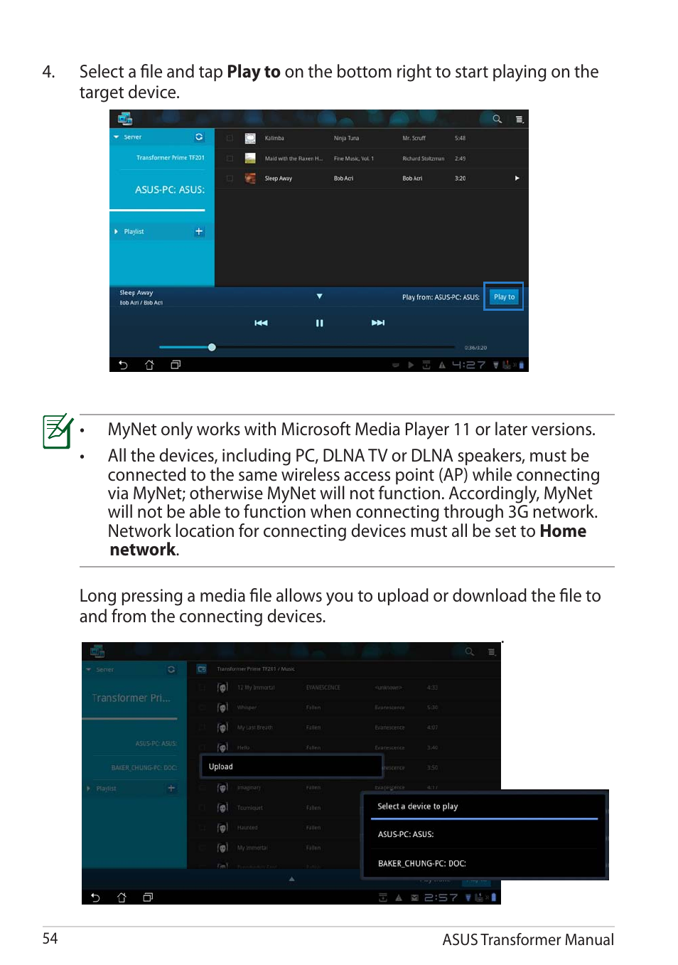 Asus TF201 User Manual | Page 54 / 80