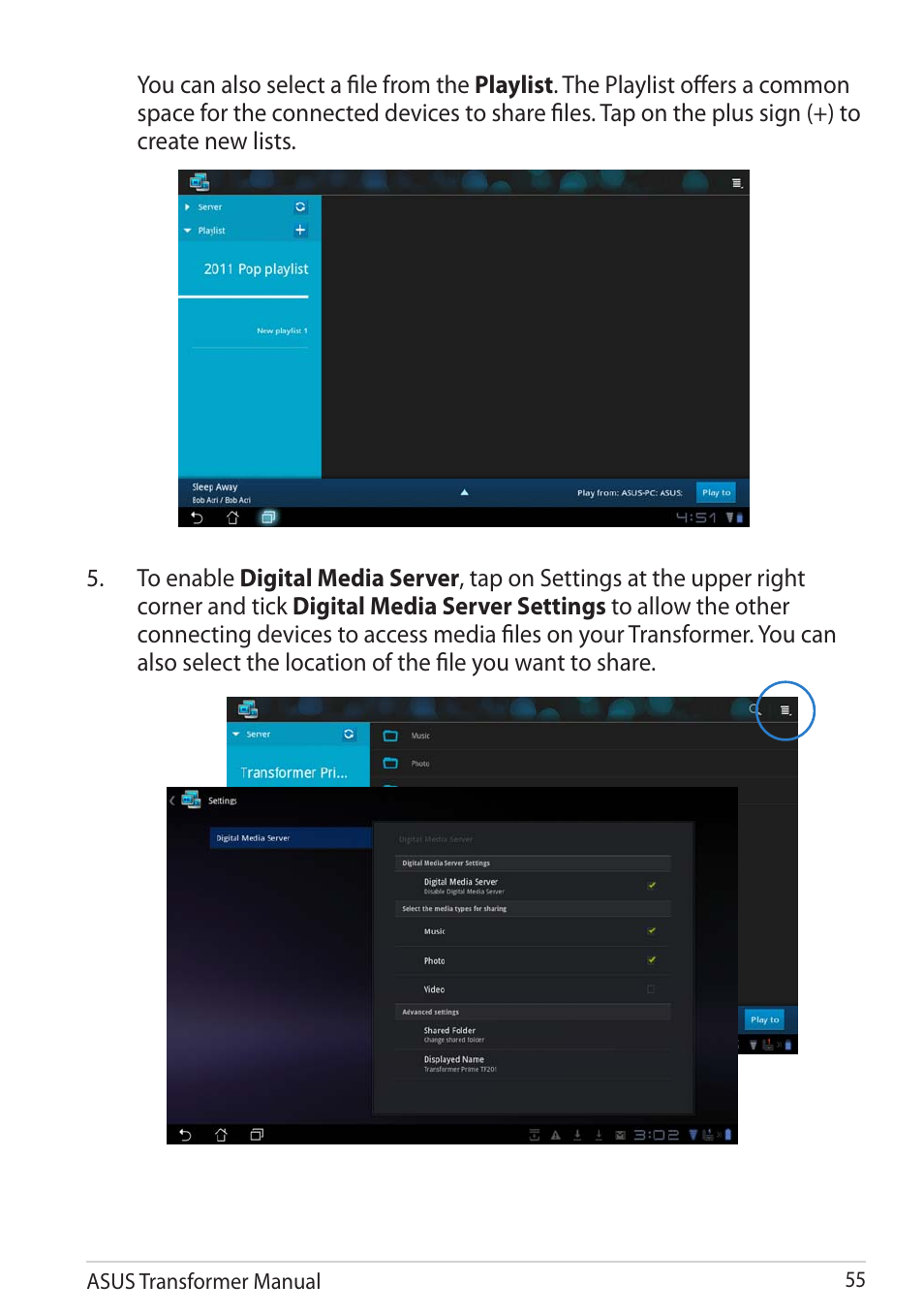 Asus TF201 User Manual | Page 55 / 80