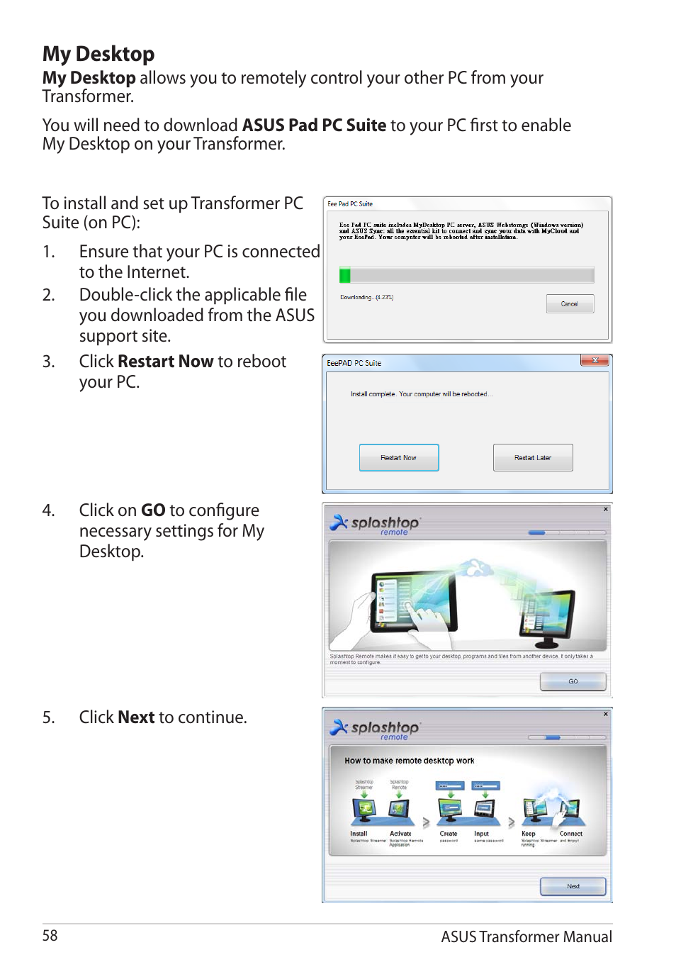 My desktop | Asus TF201 User Manual | Page 58 / 80