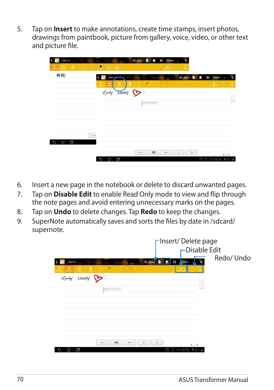 Asus TF201 User Manual | Page 70 / 80