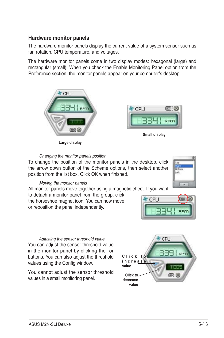 Hardware monitor panels | Asus M2N-SLI User Manual | Page 127 / 166