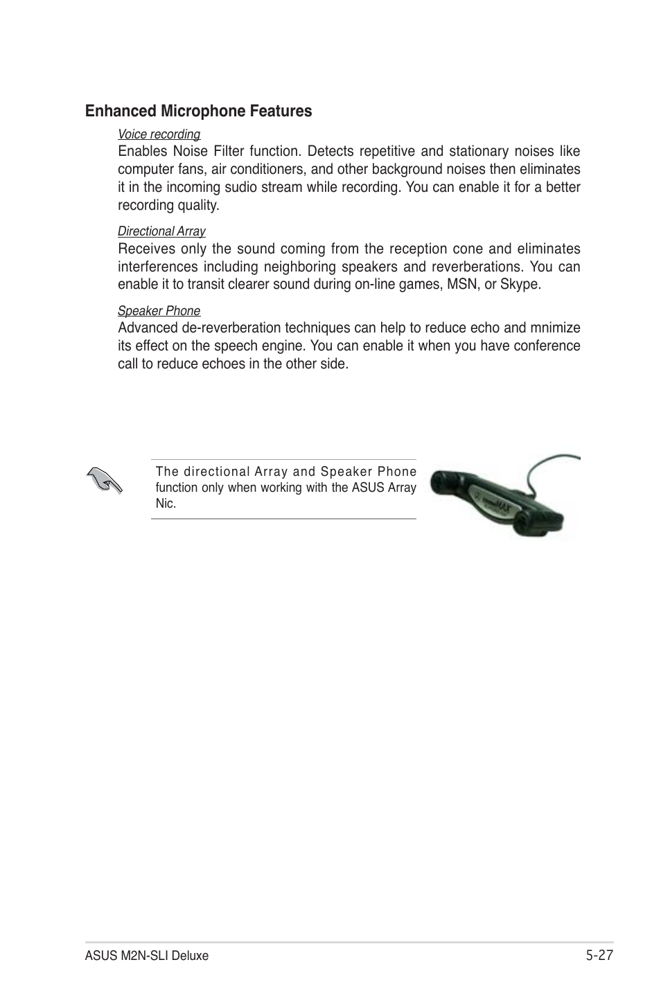 Enhanced microphone features | Asus M2N-SLI User Manual | Page 141 / 166