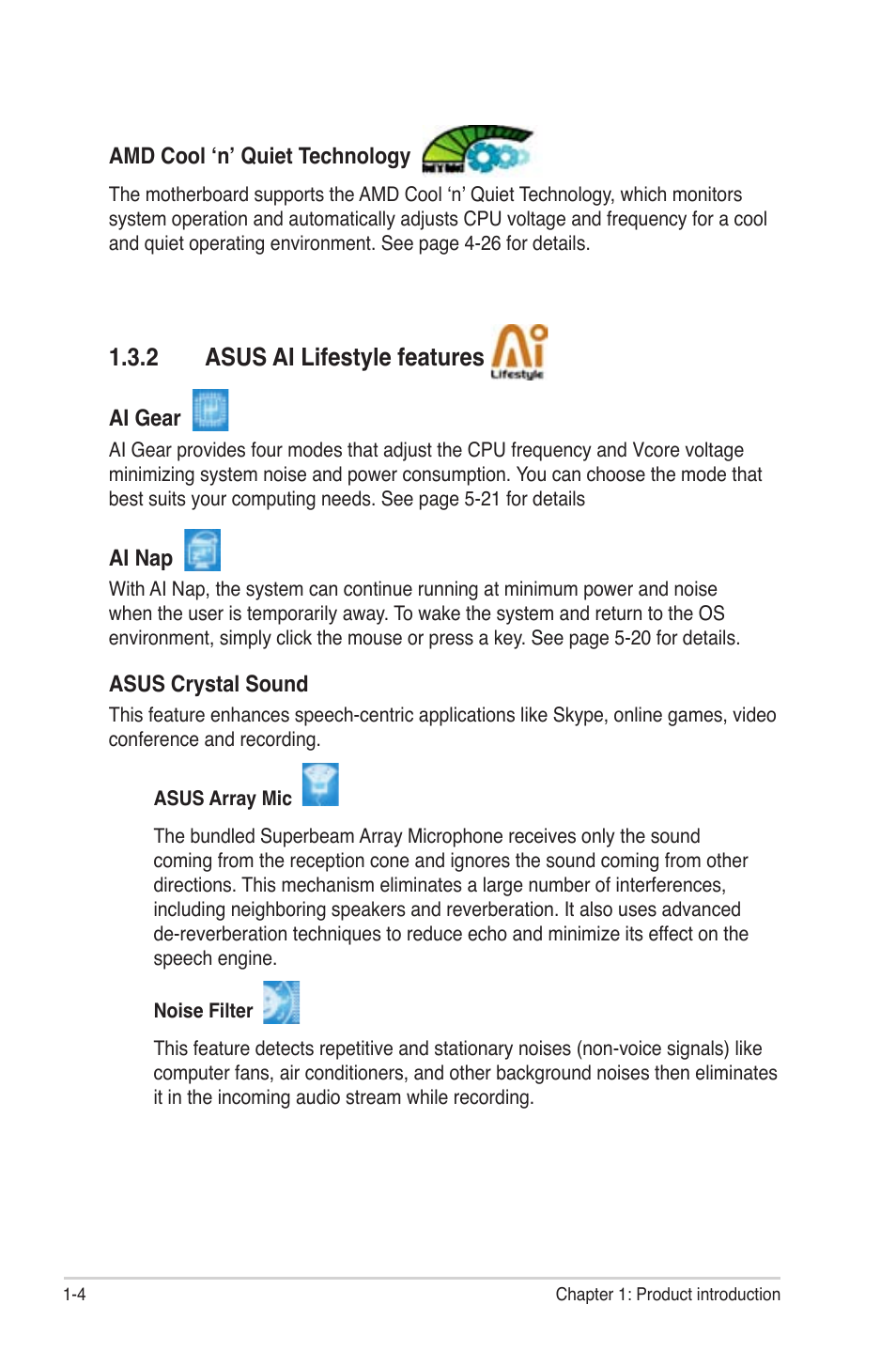 2 asus ai lifestyle features | Asus M2N-SLI User Manual | Page 20 / 166