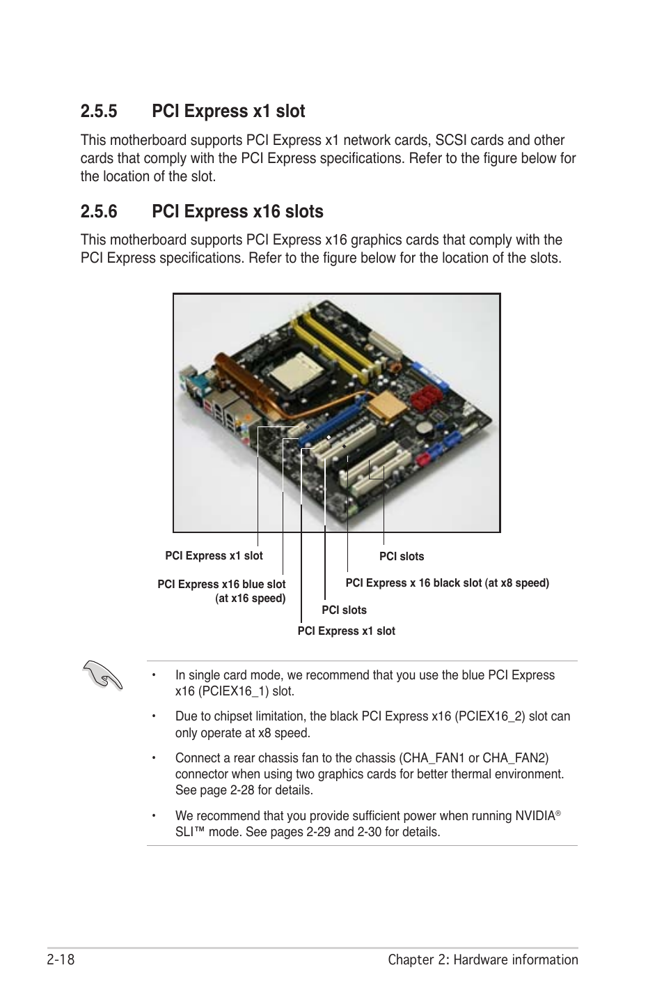 5 pci express x1 slot, 6 pci express x16 slots | Asus M2N-SLI User Manual | Page 42 / 166