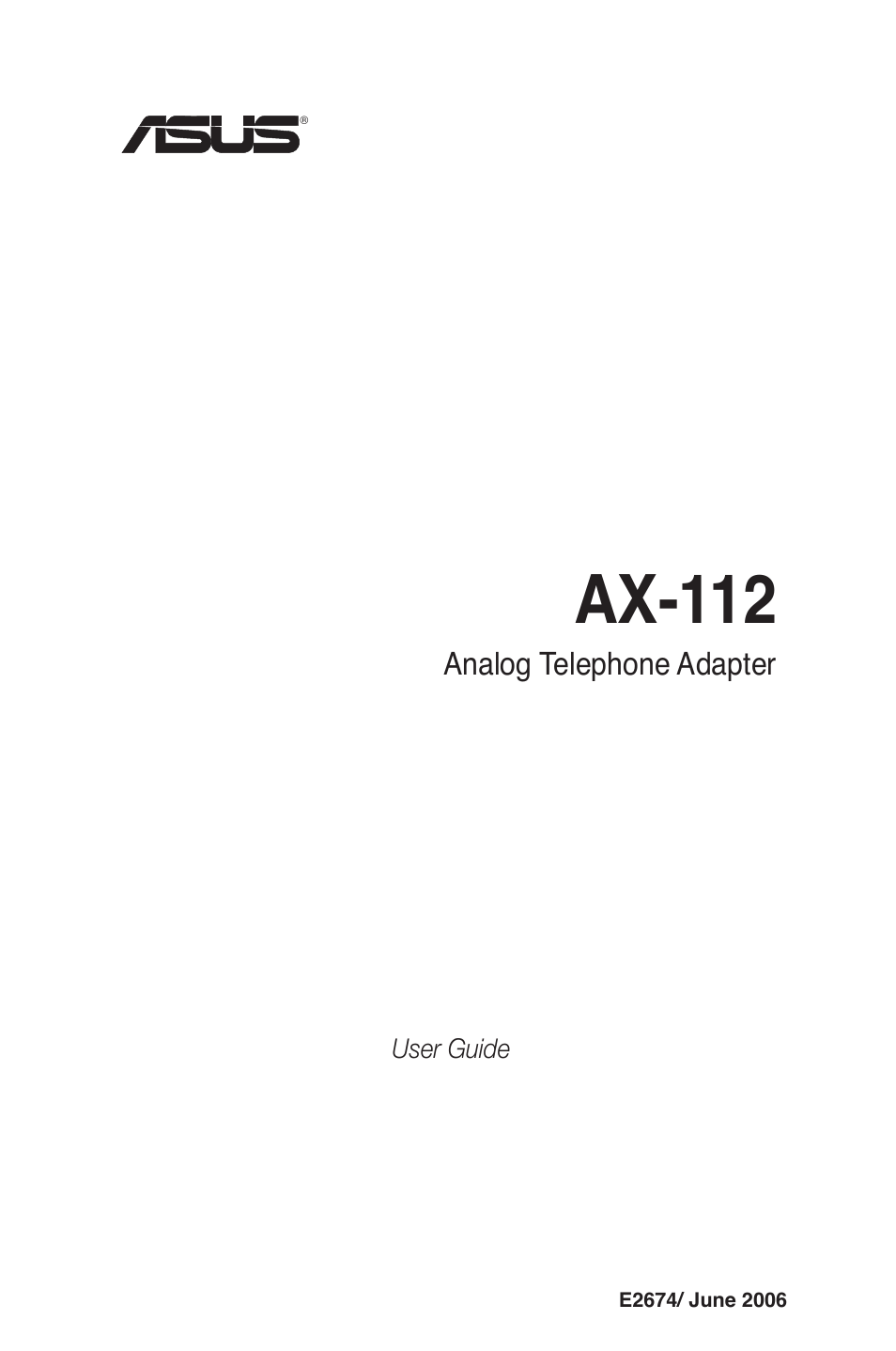 Asus Analog Telephone Adapter AX-112 User Manual | 26 pages