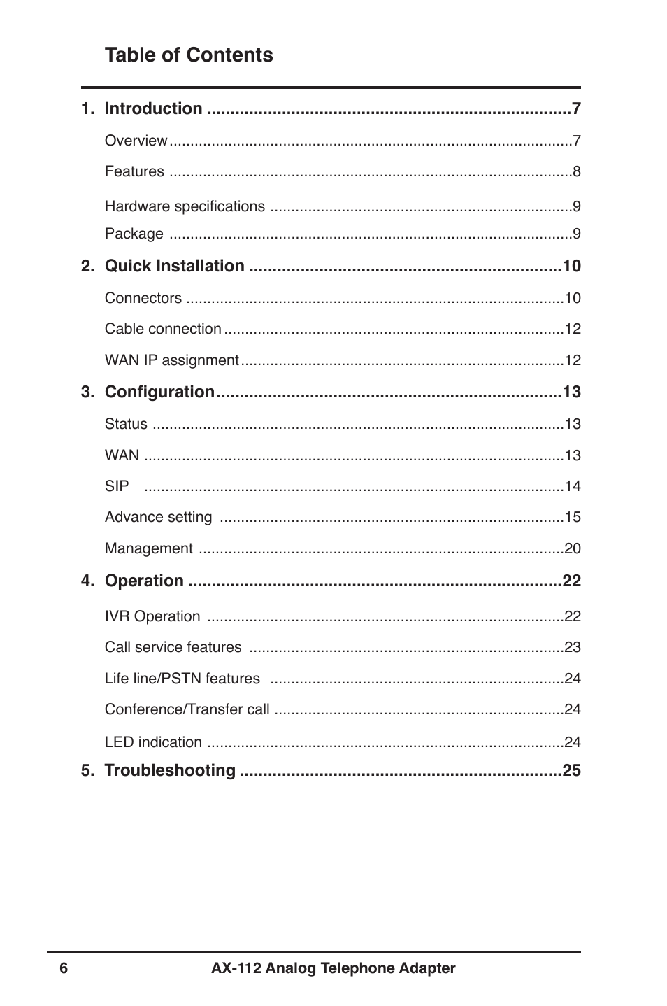 Asus Analog Telephone Adapter AX-112 User Manual | Page 6 / 26