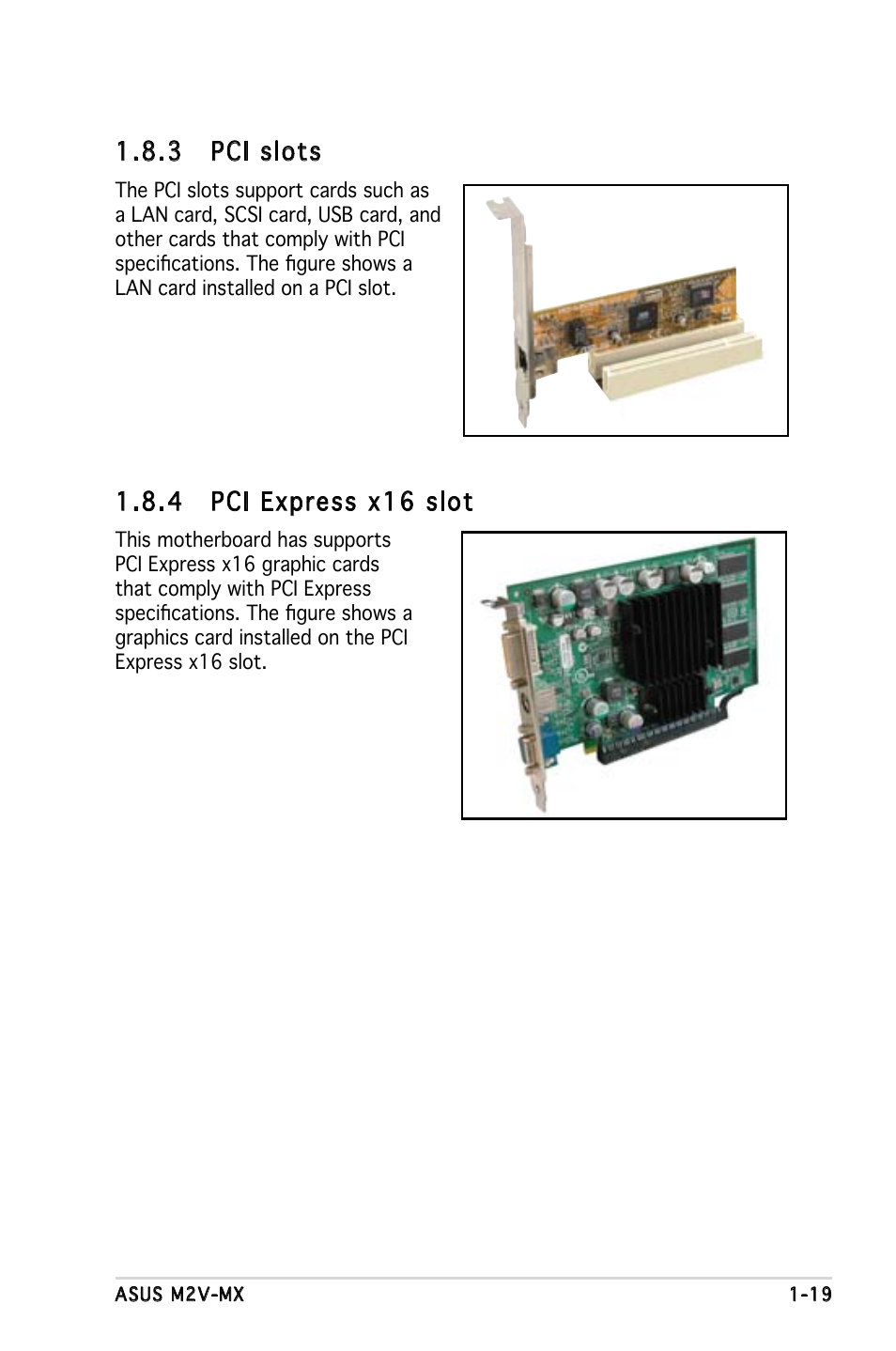 3 pci slots, 4 pci express x16 slot | Asus Motherboard M2V-MX User Manual | Page 29 / 90