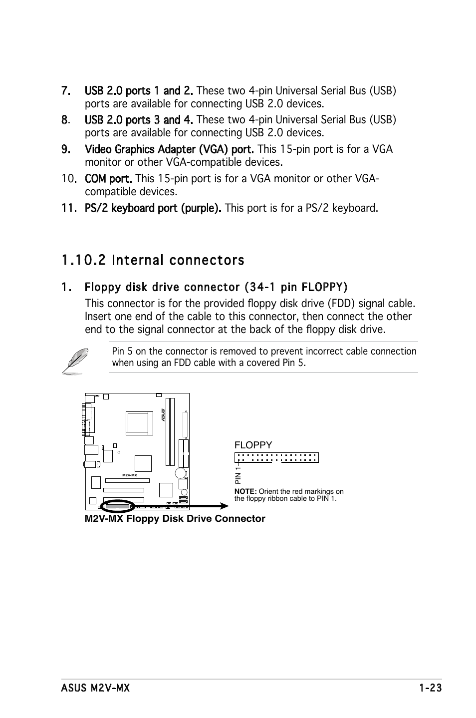 2 internal connectors | Asus Motherboard M2V-MX User Manual | Page 33 / 90