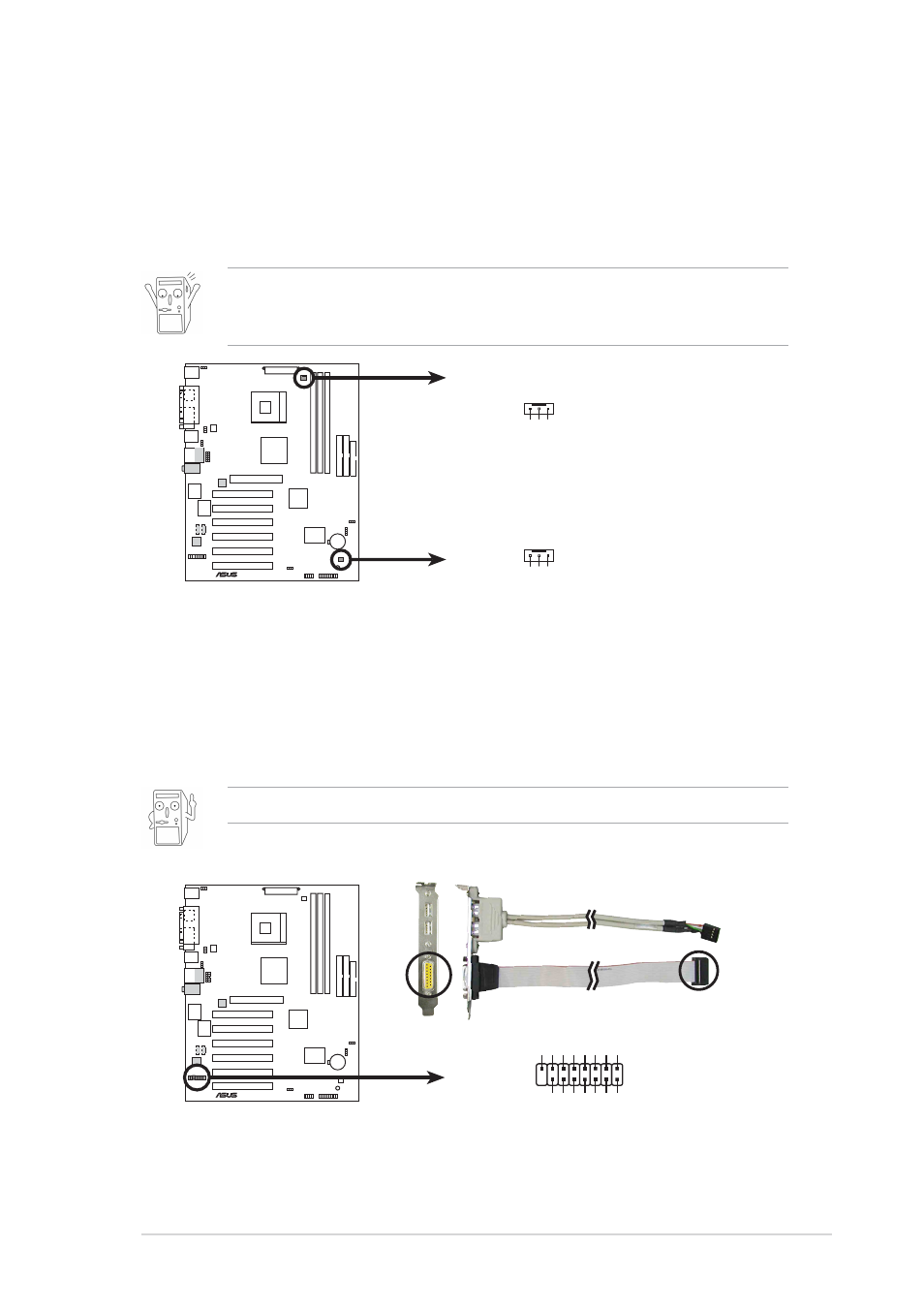 P4s8x-x game connector game, P4s8x-x 12-volt cooling fan power cpu_fan cha_fan, The usb/game module is purchased separately | Asus P4S8X-X User Manual | Page 29 / 64