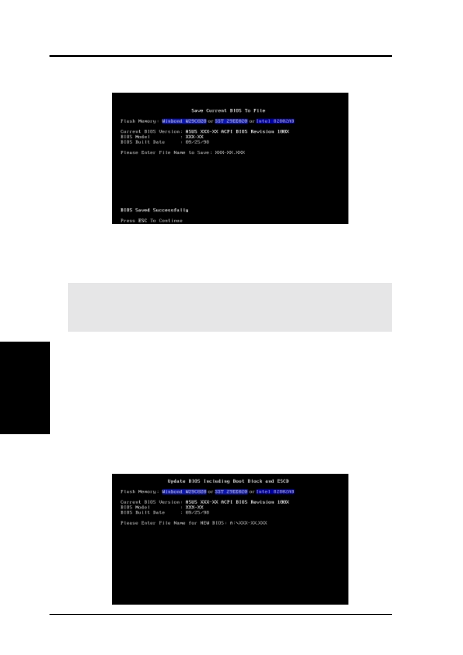 Bios setup, 2 updating bios procedures | Asus K7V User Manual | Page 50 / 110