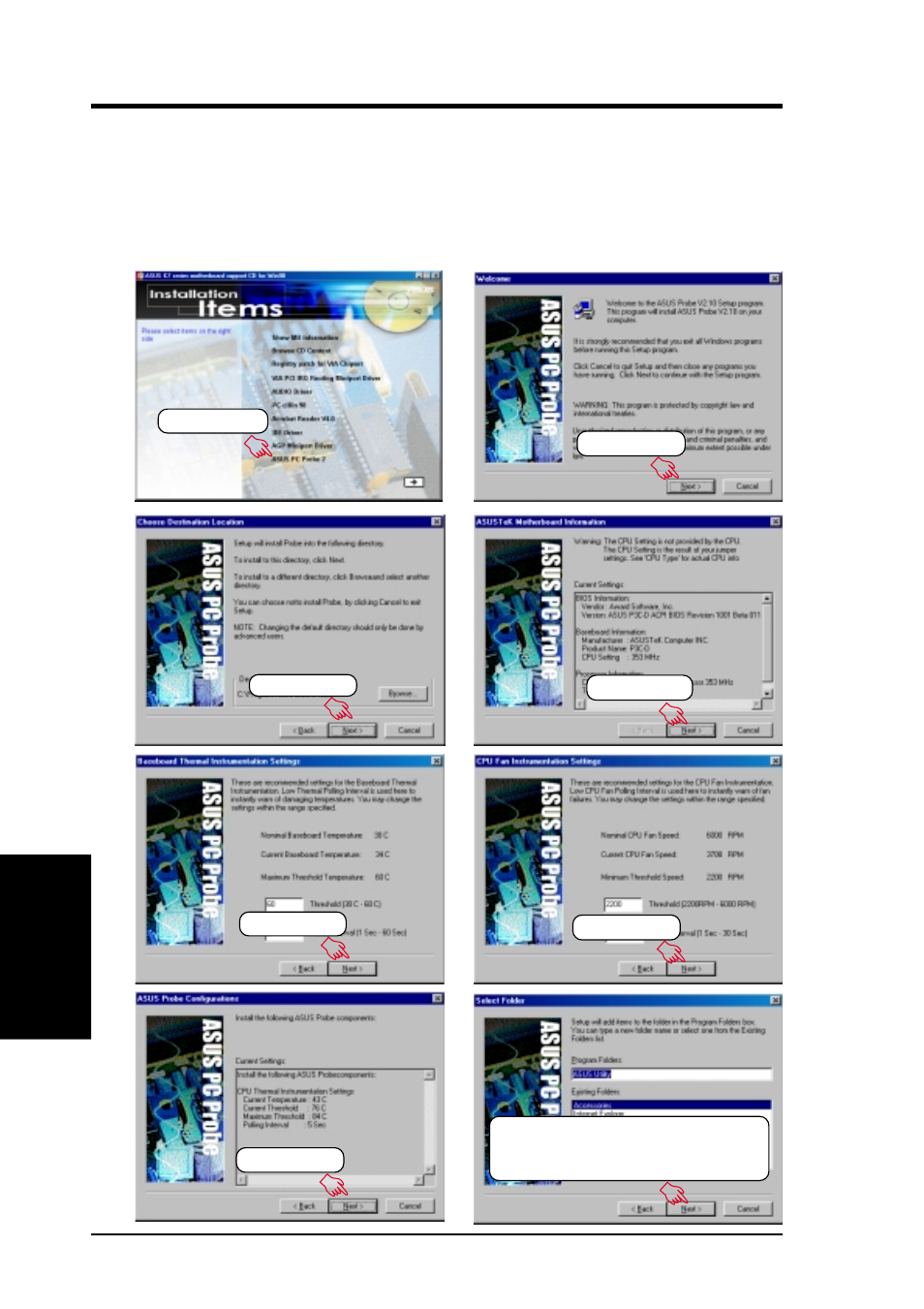 Software setup, 5 . 1 0 asus pc probe x | Asus K7V User Manual | Page 92 / 110