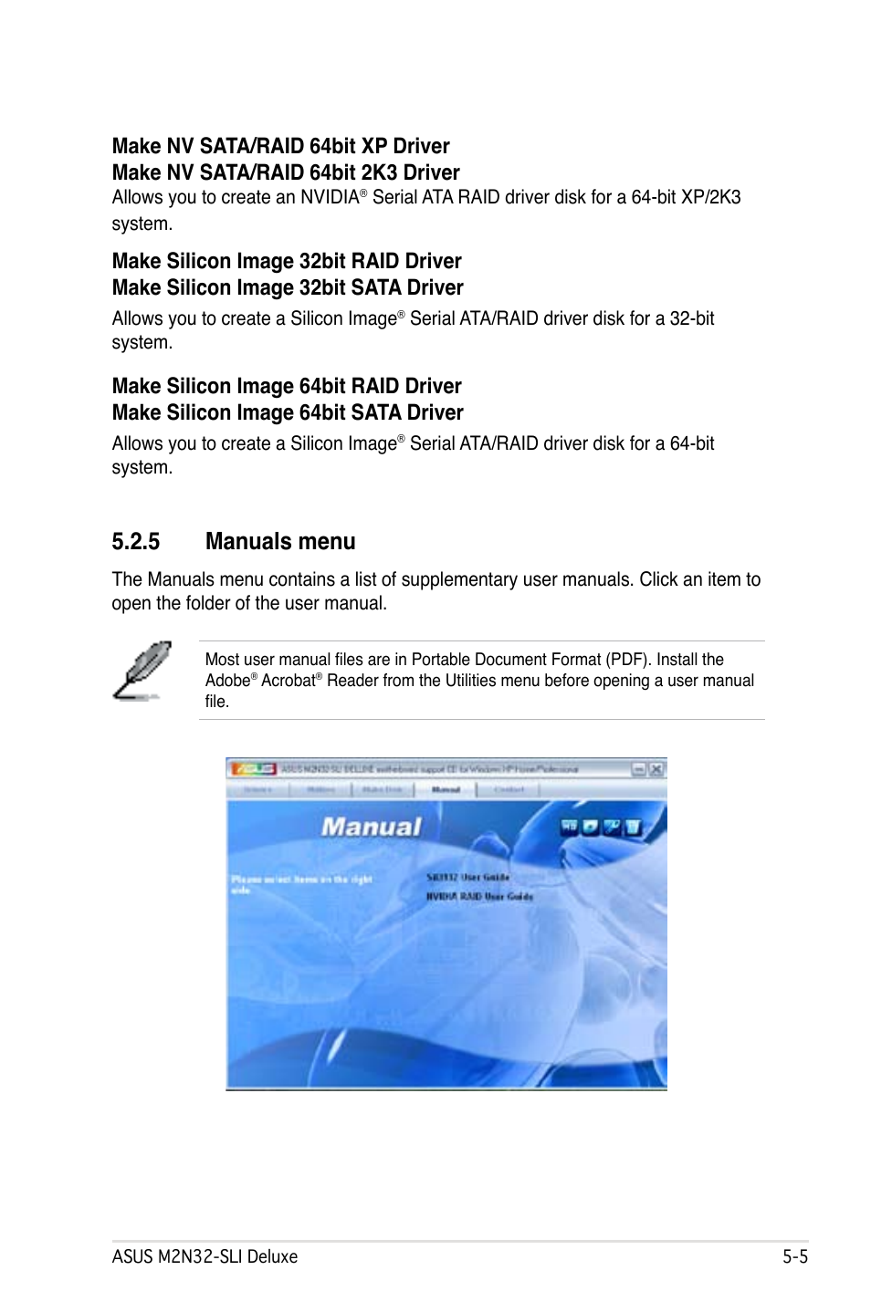 5 manuals menu | Asus M2N32-SLI User Manual | Page 121 / 170