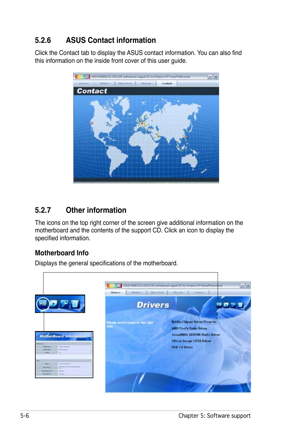 6 asus contact information, 7 other information | Asus M2N32-SLI User Manual | Page 122 / 170