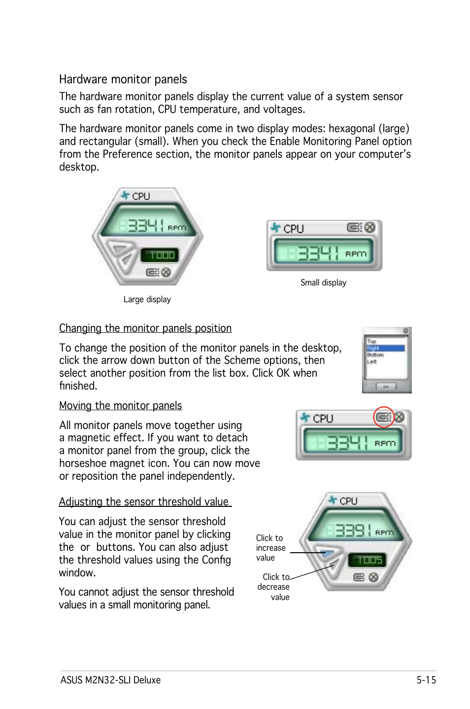 Hardware monitor panels | Asus M2N32-SLI User Manual | Page 131 / 170