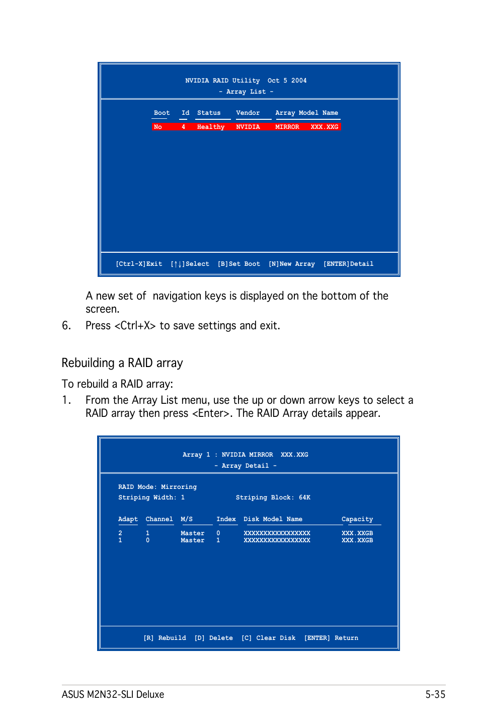 Rebuilding a raid array | Asus M2N32-SLI User Manual | Page 151 / 170