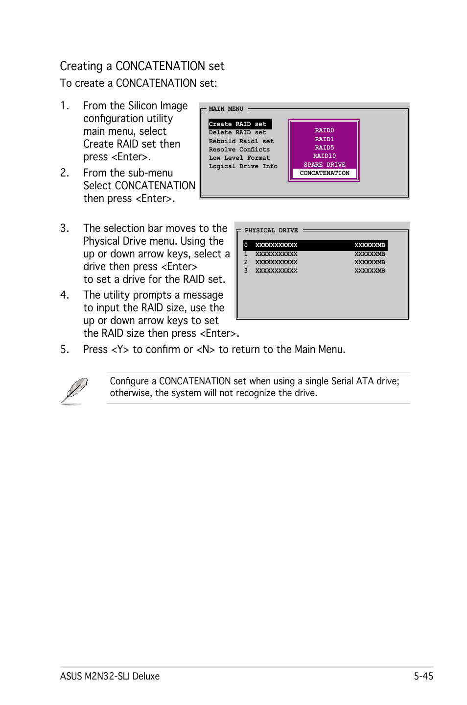 Creating a concatenation set | Asus M2N32-SLI User Manual | Page 161 / 170