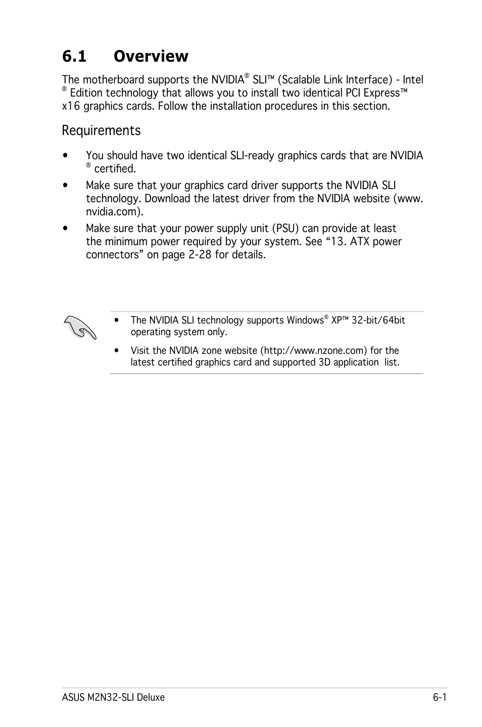 1 overview, Requirements | Asus M2N32-SLI User Manual | Page 165 / 170