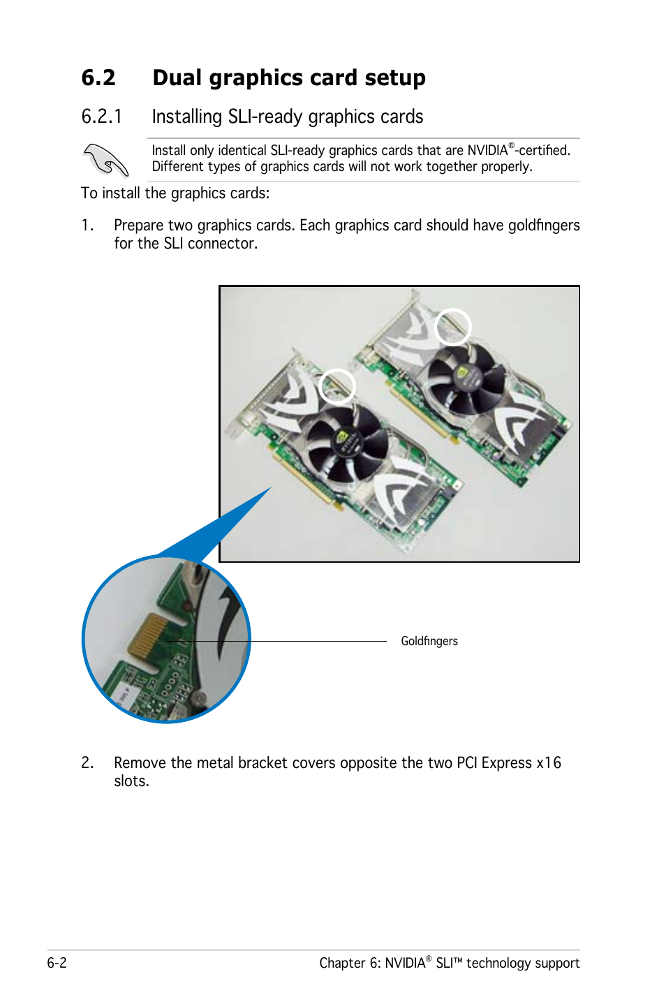 2 dual graphics card setup,  installing sli-ready graphics cards | Asus M2N32-SLI User Manual | Page 166 / 170